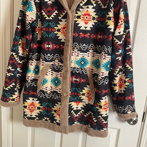Women's Geometric Aztec Southwestern Print Jacket size X-Large - Picture 5 of 10